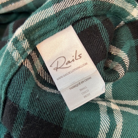 Rails Button Up Plaid Flannel Hunter Pine Black White Sz S - Picture 5 of 8